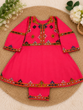 Hot Pink Sindhi Mirror Work Kids 2-Piece Suit...........ASB-KID-PNK-004