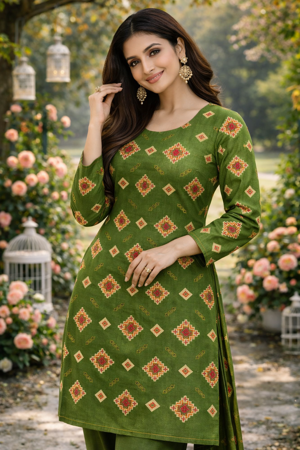 Olive Green Embroidered Unstitched 2-Piece Suit .............ASB-OLV-EMB-013