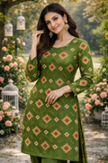 Olive Green Embroidered Unstitched 2-Piece Suit .............ASB-OLV-EMB-013