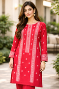 Red Embroidered Unstitched 2-Piece Suit......ASB-RED-EMB-015