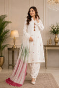 Off-White Handmade Mirror Work 3-Piece Lawn Suit.......ASB-OFW-MIR-016