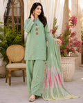 Mint Green Handmade Mirror Work Lawn Suit with Tie-Dye Dupatta.........ASB-MNT-MIR-017